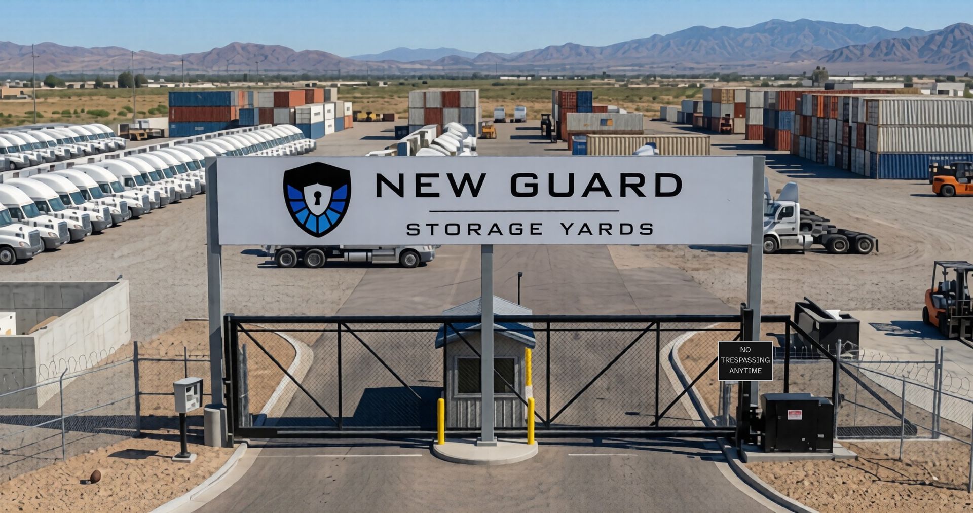 New Guard Storage Yards gate and sign, Grantsville, Utah